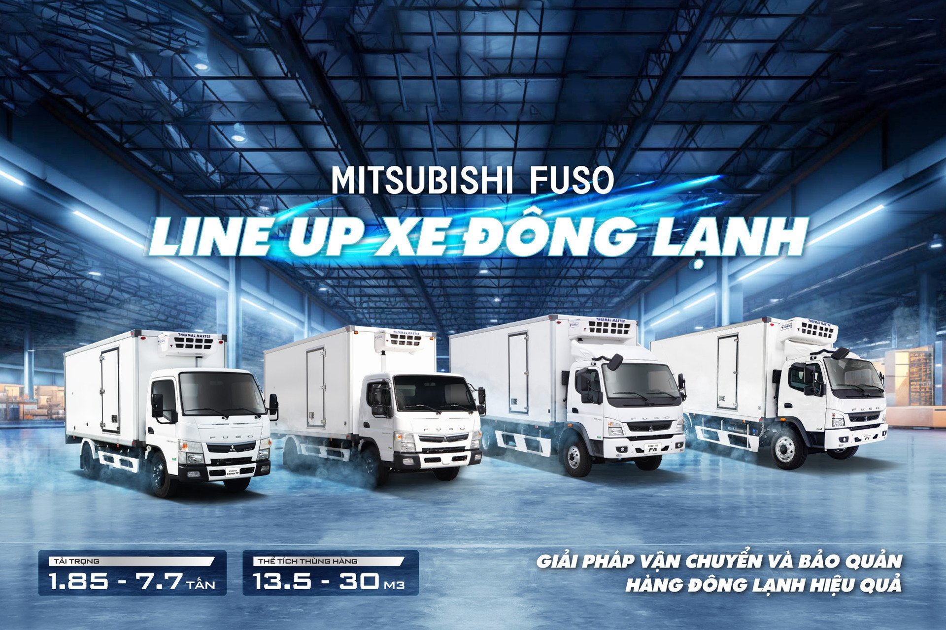 LINE UP XE ĐÔNG LẠNH MITSUBISHI FUSO - GIẢI PHÁP VẬN CHUYỂN VÀ BẢO QUẢN HÀNG ĐÔNG LẠNH HIỆU QUẢ